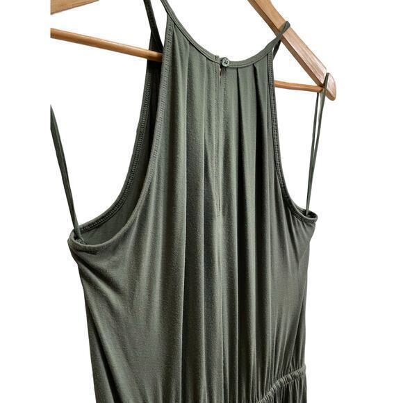 Gap Halter-Neck Wide Leg, Drawstring Waist, Olive Sage Green Jumpsuit‎ - Picture 10 of 13